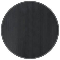Tapis rond gris 100 cm bambou 