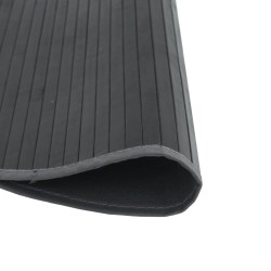 Tapis rond gris 100 cm bambou 