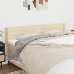Tête de lit avec oreilles Crème 163x16x78/88 cm Tissu 