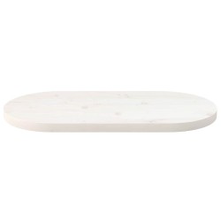 Dessus de table blanc 60x30x2,5 cm bois de pin massif ovale 