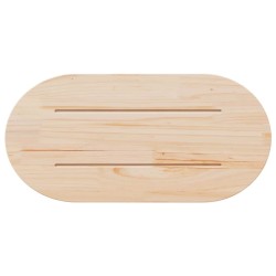 Dessus de table blanc 60x30x2,5 cm bois de pin massif ovale 