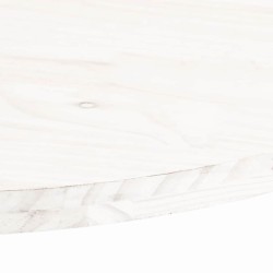 Dessus de table blanc 60x30x2,5 cm bois de pin massif ovale 