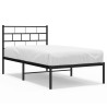 Cadre de lit métal sans matelas avec tête de lit noir 107x203cm 