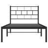 Cadre de lit métal sans matelas avec tête de lit noir 107x203cm 