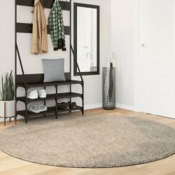 Tapis ISTAN à poils longs aspect brillant beige Ø 200 cm 