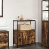 Meuble de salle de bain avec étagères chêne fumé 76,5x35x95 cm 