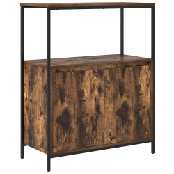 Meuble de salle de bain avec étagères chêne fumé 76,5x35x95 cm 