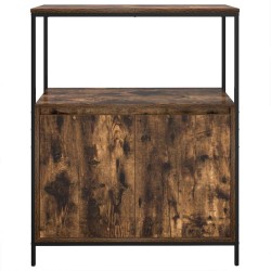 Meuble de salle de bain avec étagères chêne fumé 76,5x35x95 cm 