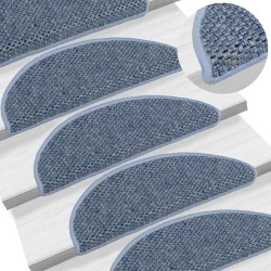 Tapis d'escalier autocollants 15 pcs 56x17x3 cm Bleu 