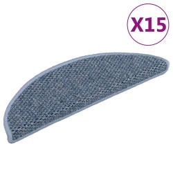 Tapis d'escalier autocollants 15 pcs 56x17x3 cm Bleu 