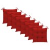 Chaises pliables d'extérieur lot de 8 et coussins Bois d'acacia 