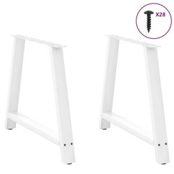 Pieds de table à manger en forme de A 2 pièces Blanc 90 x (72-73) cm Acier 