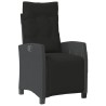 Ensemble à manger de jardin avec coussins 3 pcs Noir 