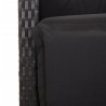 Ensemble à manger de jardin avec coussins 3 pcs Noir 