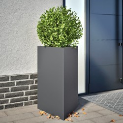 Jardinière anthracite triangulaire 50x43x75 cm acier 