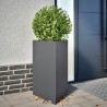 Jardinière anthracite triangulaire 50x43x75 cm acier 