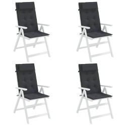 Coussins de chaise à dossier haut lot de 4 noir tissu oxford 