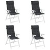Coussins de chaise à dossier haut lot de 4 noir tissu oxford 