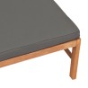 Repose-pied avec coussin gris foncé Bois de teck massif 