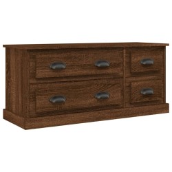 Meuble TV chêne marron 100x35,5x45 cm bois d'ingénierie 