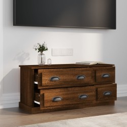 Meuble TV chêne marron 100x35,5x45 cm bois d'ingénierie 