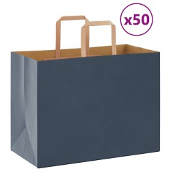 Sacs en papier 50 pcs avec poignées bleu 32x17x25 cm 