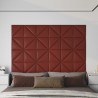 Panneaux muraux 12pcs Rouge bordeaux 30x30 cm Similicuir 0,54m² 