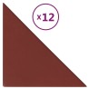 Panneaux muraux 12pcs Rouge bordeaux 30x30 cm Similicuir 0,54m² 