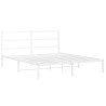 Cadre de lit métal sans matelas et tête de lit blanc 150x200 cm 