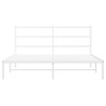 Cadre de lit métal sans matelas et tête de lit blanc 150x200 cm 