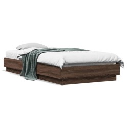 Cadre de lit sans matelas chêne marron 90x200cm bois ingénierie 