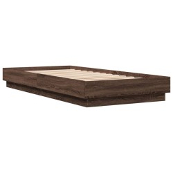 Cadre de lit sans matelas chêne marron 90x200cm bois ingénierie 