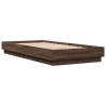 Cadre de lit sans matelas chêne marron 90x200cm bois ingénierie 