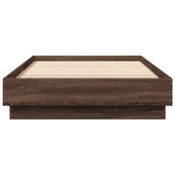 Cadre de lit sans matelas chêne marron 90x200cm bois ingénierie 