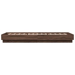 Cadre de lit sans matelas chêne marron 90x200cm bois ingénierie 