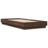 Cadre de lit sans matelas chêne marron 90x200cm bois ingénierie 