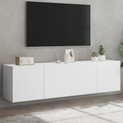 Meubles TV muraux 2 pcs blanc 80x30x41 cm 