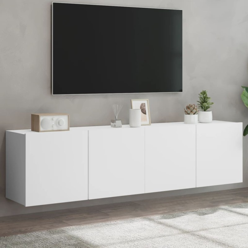 Meubles TV muraux 2 pcs blanc 80x30x41 cm 
