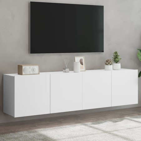 Meubles TV muraux 2 pcs blanc 80x30x41 cm 