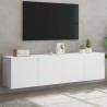 Meubles TV muraux 2 pcs blanc 80x30x41 cm 