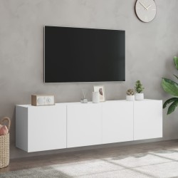 Meubles TV muraux 2 pcs blanc 80x30x41 cm 