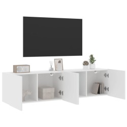 Meubles TV muraux 2 pcs blanc 80x30x41 cm 