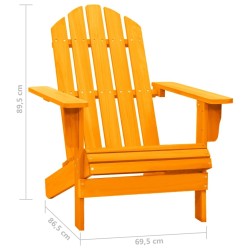 Chaise de jardin Adirondack bois de sapin massif orange 