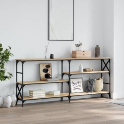 Table console chêne sonoma 180x29x76,5 cm bois d'ingénierie 