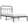 Cadre de lit métal sans matelas avec tête de lit noir 100x190cm 