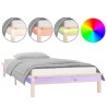 Cadre de lit à LED sans matelas 100x200 cm bois massif 