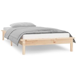 Cadre de lit à LED sans matelas 100x200 cm bois massif 