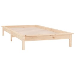 Cadre de lit à LED sans matelas 100x200 cm bois massif 