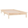 Cadre de lit à LED sans matelas 100x200 cm bois massif 