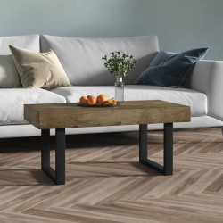 Table basse Marron foncé et noir 90x45x40 cm MDF et fer 